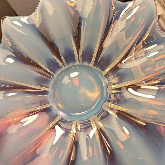 Fostoria Heirloom Opalescent Milk Glass Vintage Candy Dish 💎 Vintage